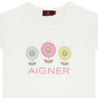 Girls White Floral Logo T-Shirt, 1, hi-res