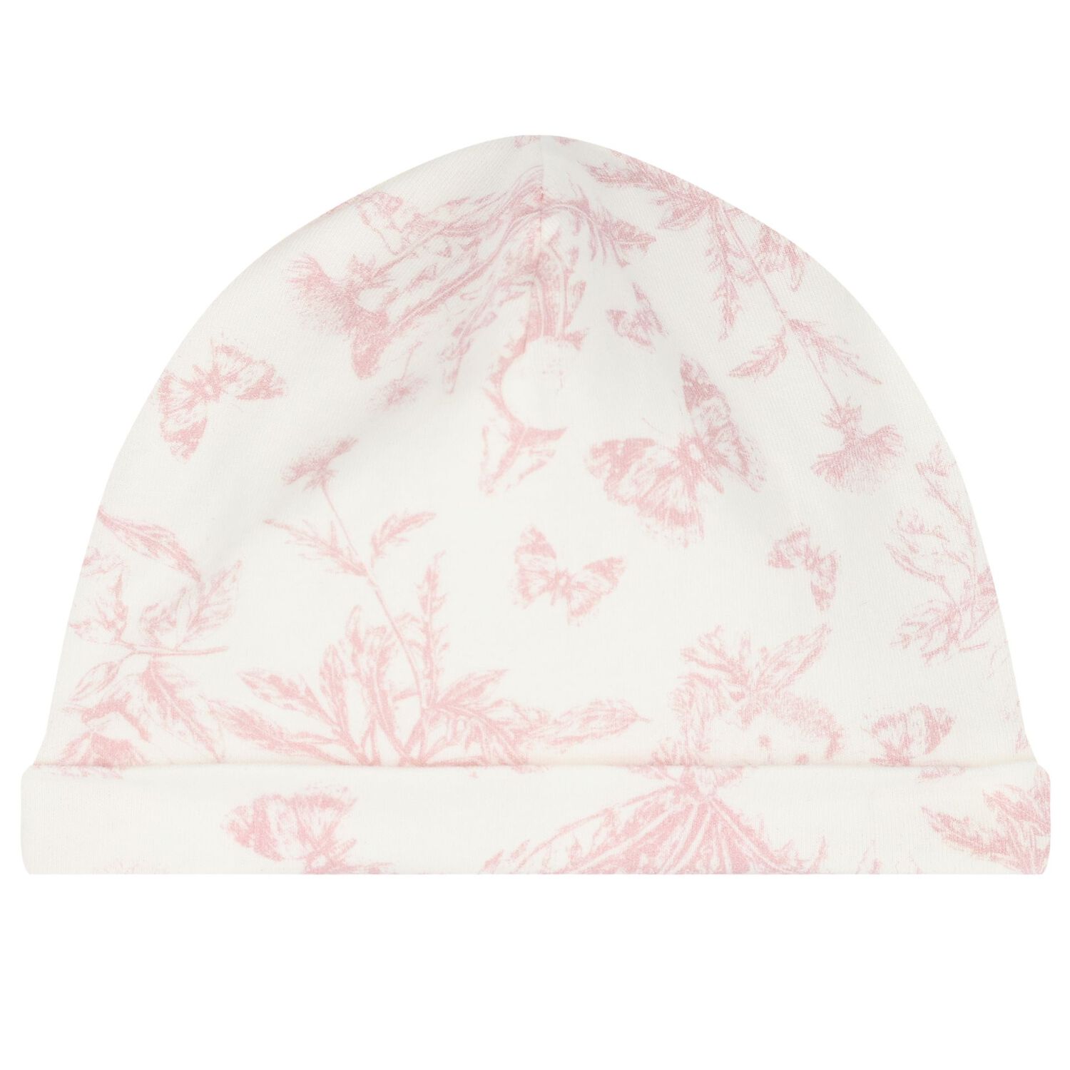Baby Girls Ivory & Pink Toile Du Jouy Hat, 1, hi-res image number null