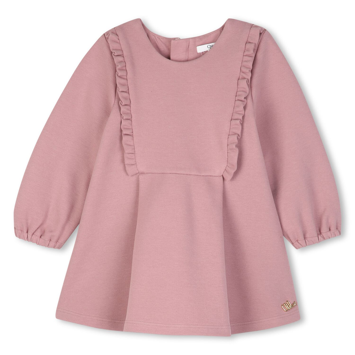 Younger Girls Pink Ruffled Dress, 1, hi-res