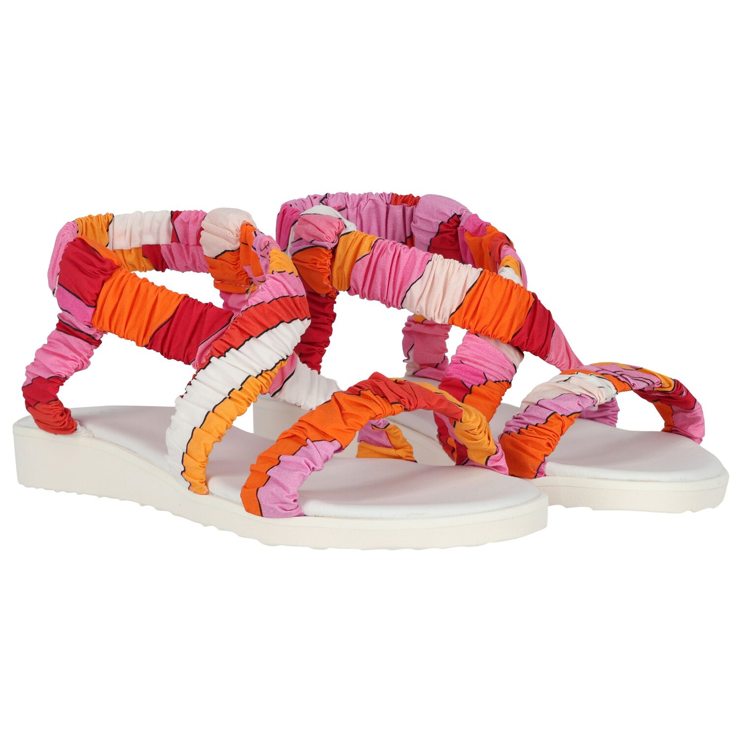 Girls Pink & Orange Sandals, 1, hi-res