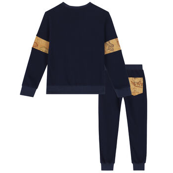 Boys Navy Logo Tracksuit