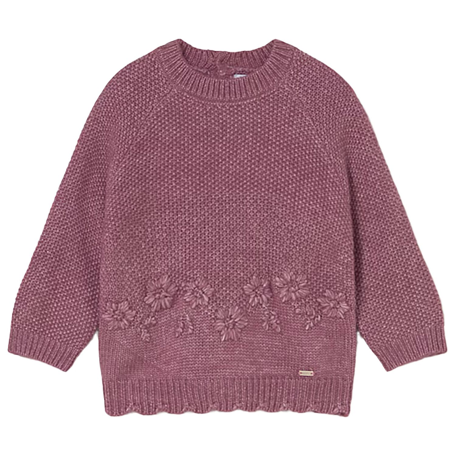 Younger Girls Pink Flower Jumper, 1, hi-res image number null