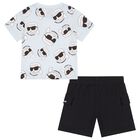 Boys Blue & Black Ikonik Shorts Set, 1, hi-res