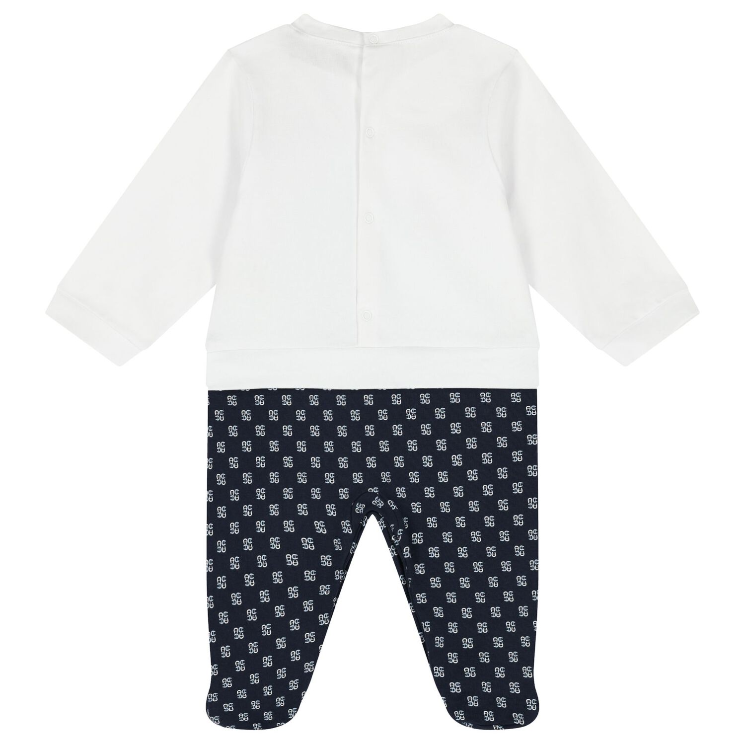 أفرول أولاد بالشعار باللون الأبيض والكحلى, 1, hi-res image number null