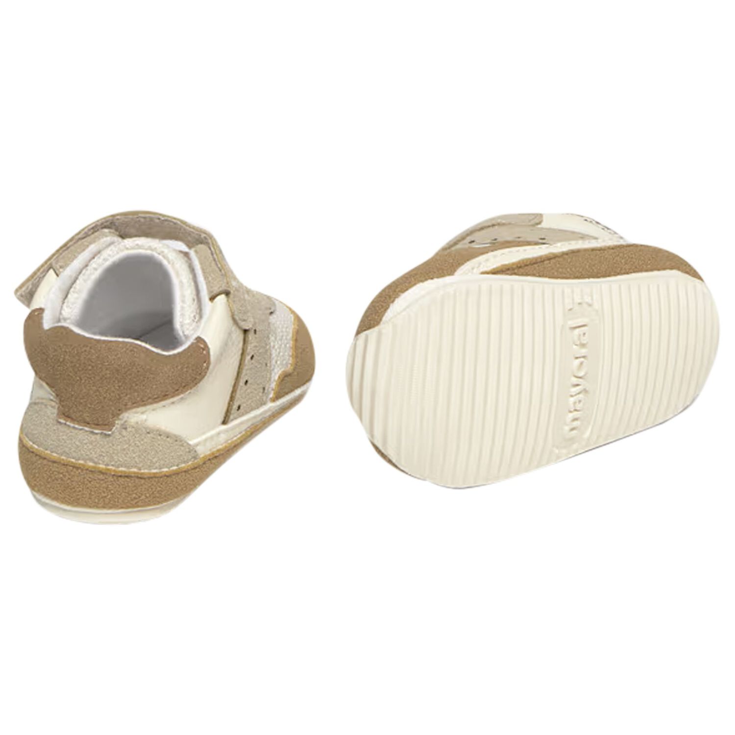 Baby Boys Beige & Ivory Pre Walker Trainers, 1, hi-res
