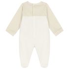 طقم أفرول بالشعار باللون العاجي, 1, hi-res