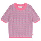 Girls Pink & Purple Crochet Knit Top, 1, hi-res
