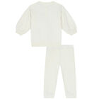 Younger Girls Ivory Logo Tracksuit, 2, hi-res