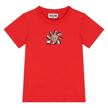 Younger Red Teddy Bear Logo T-Shirt