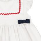 Baby Girls White & Navy Blue Dress Set, 1, hi-res