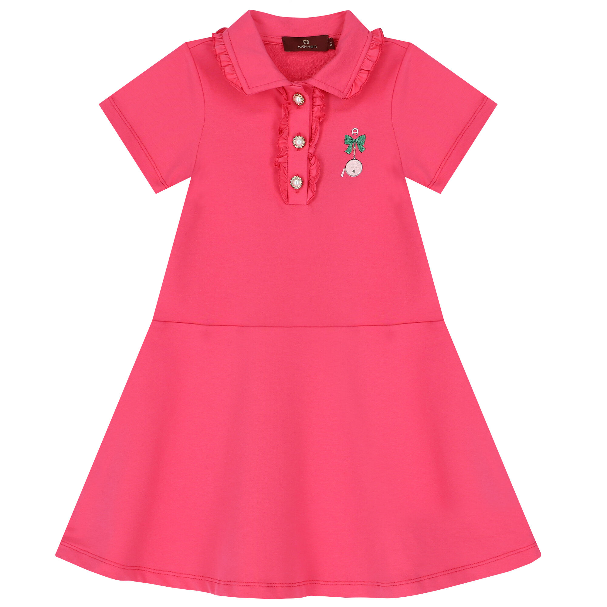Aigner Girls Pink Logo Polo Dress Junior Couture USA