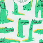 Baby Boys White & Green Crocodile Romper, 1, hi-res