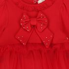 Baby Girls Red Bow Tulle Dress Set , 1, hi-res