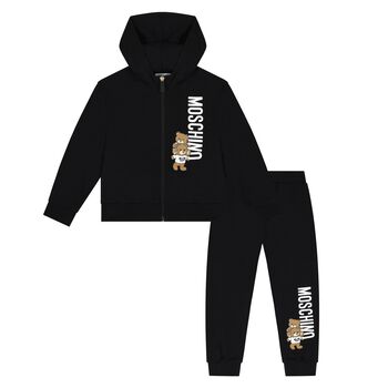 Moschino Kinder Unisex Jogging Suit In Black 1