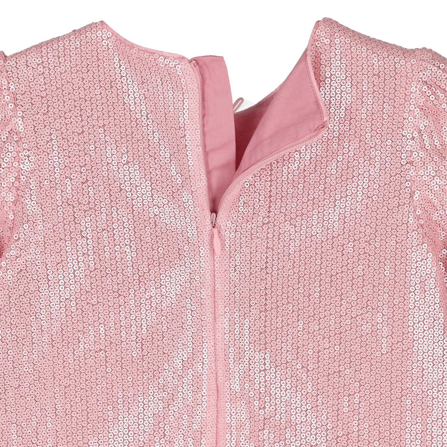 Younger Girls Pink Embellished Sequin Dress, 1, hi-res