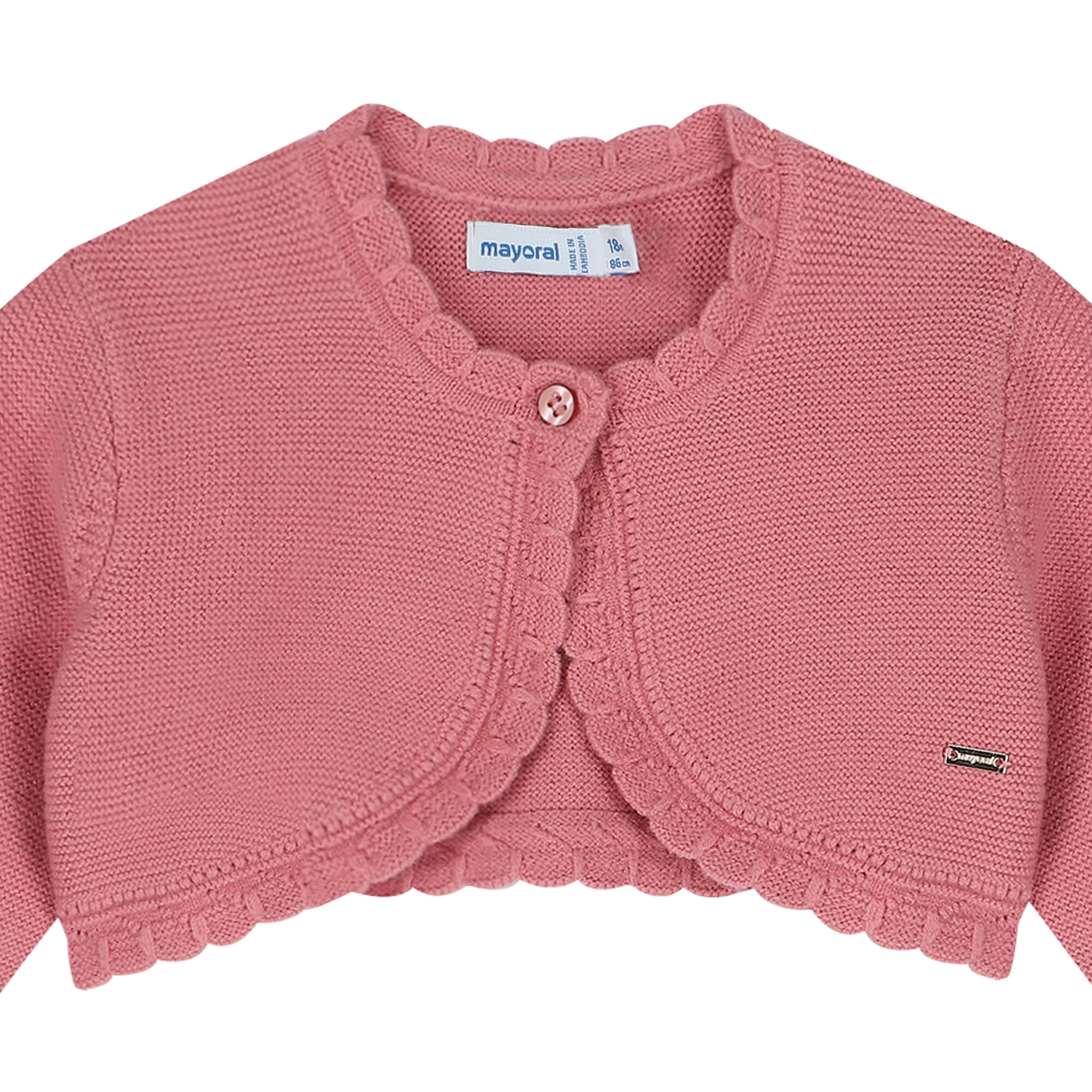 Mayoral Younger Girls Pink Bolero Cardigan Junior Couture