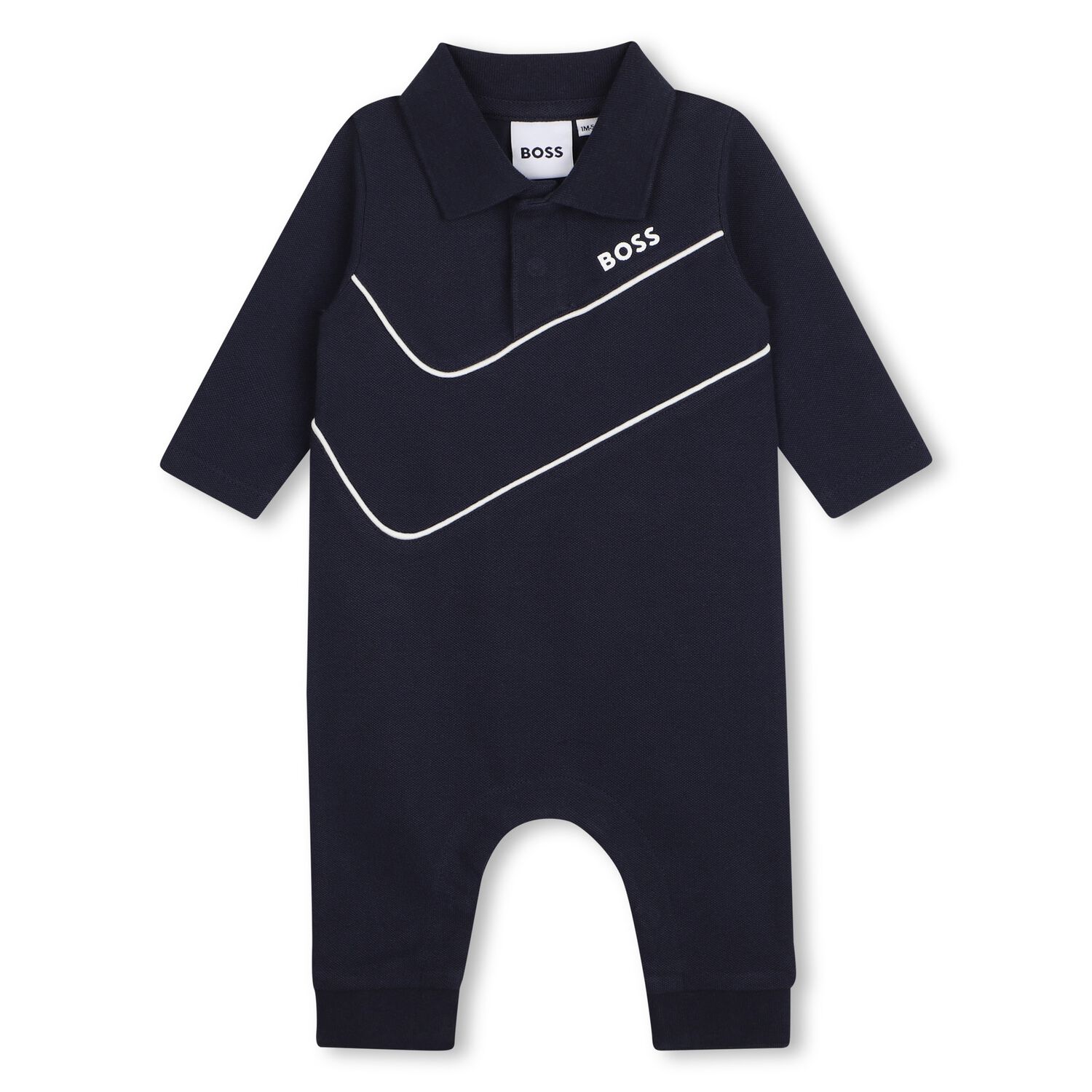 Baby Boys Navy Blue Babygrow, 1, hi-res