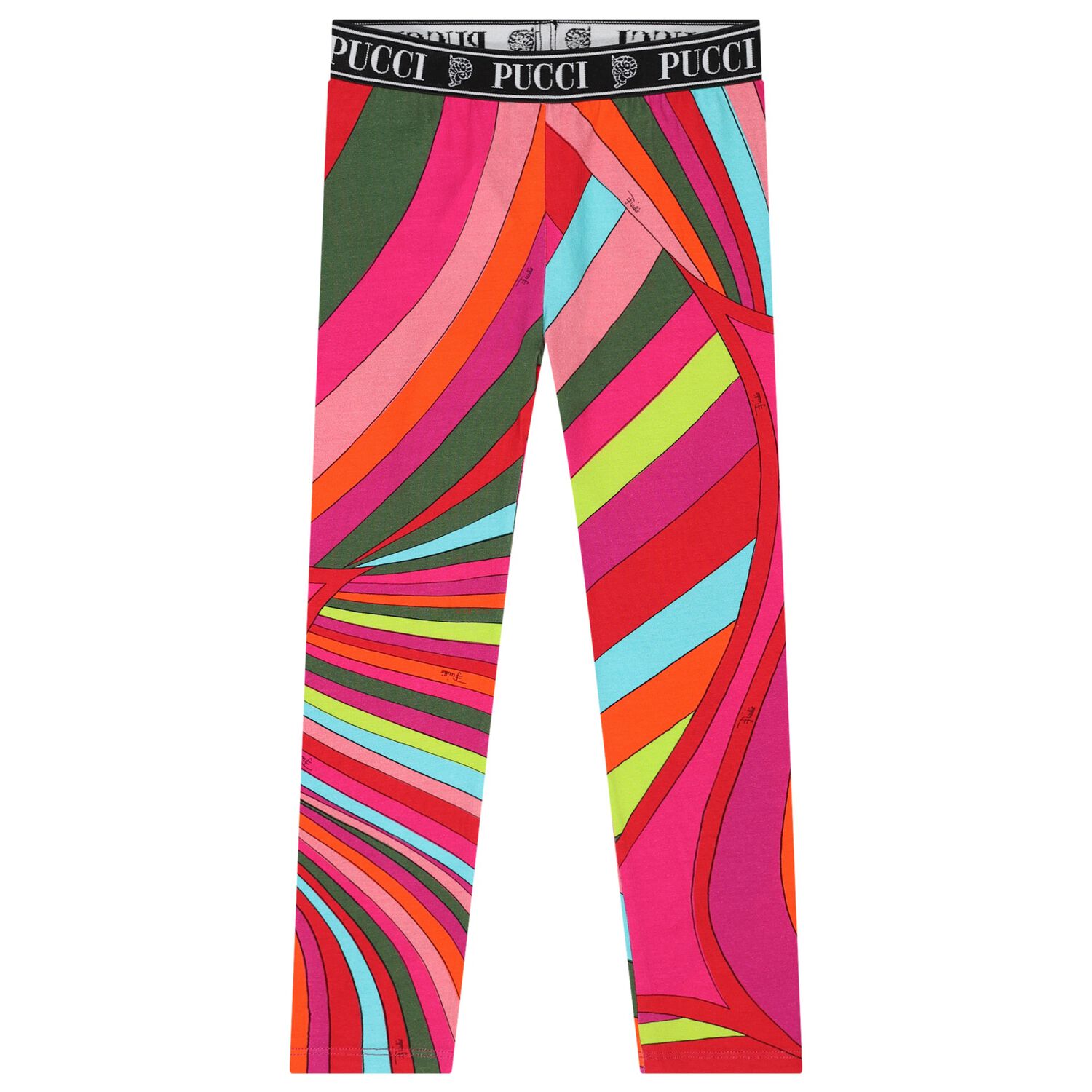 Girls Pink & Green Logo Iride Leggings, 2, hi-res