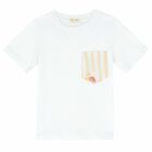 Boys White Cotton T-Shirt, 2, hi-res