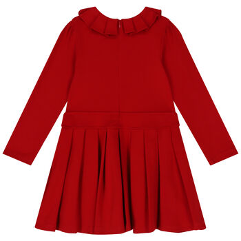 Girls Red Pleated Dress