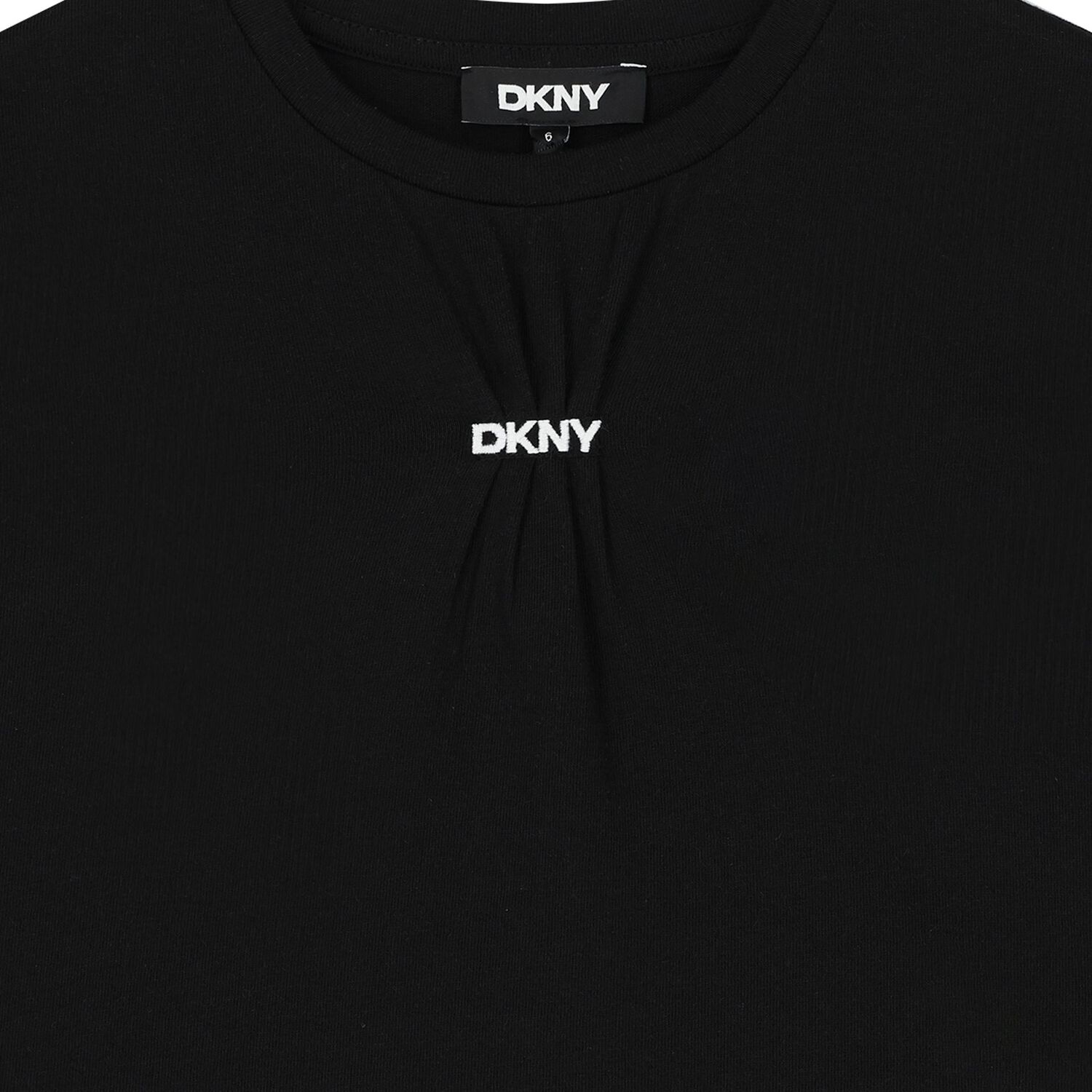 تي شيرت بنات بالشعار باللون الأسود, 1, hi-res