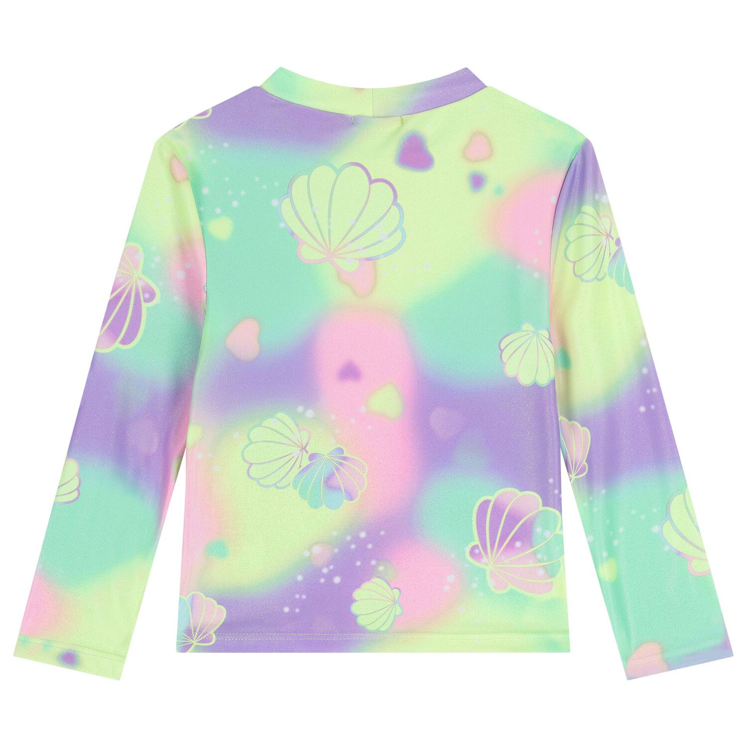 Girls Multi-Coloured Sea Shell Rash Vest, 1, hi-res