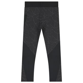 Girls Black Logo Leggings