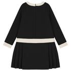 Girls Black & Ivory Pleated Dress, 2, hi-res