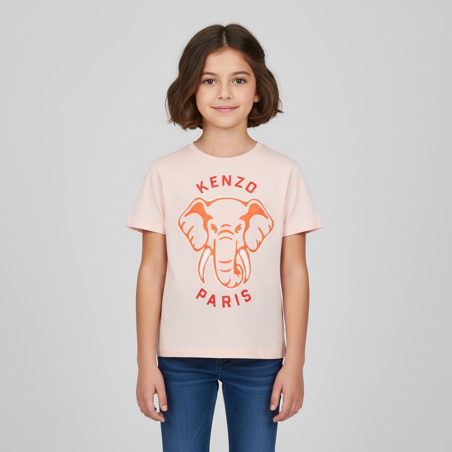 Girls Pink Elephant Logo T-Shirt, 1, hi-res image number null