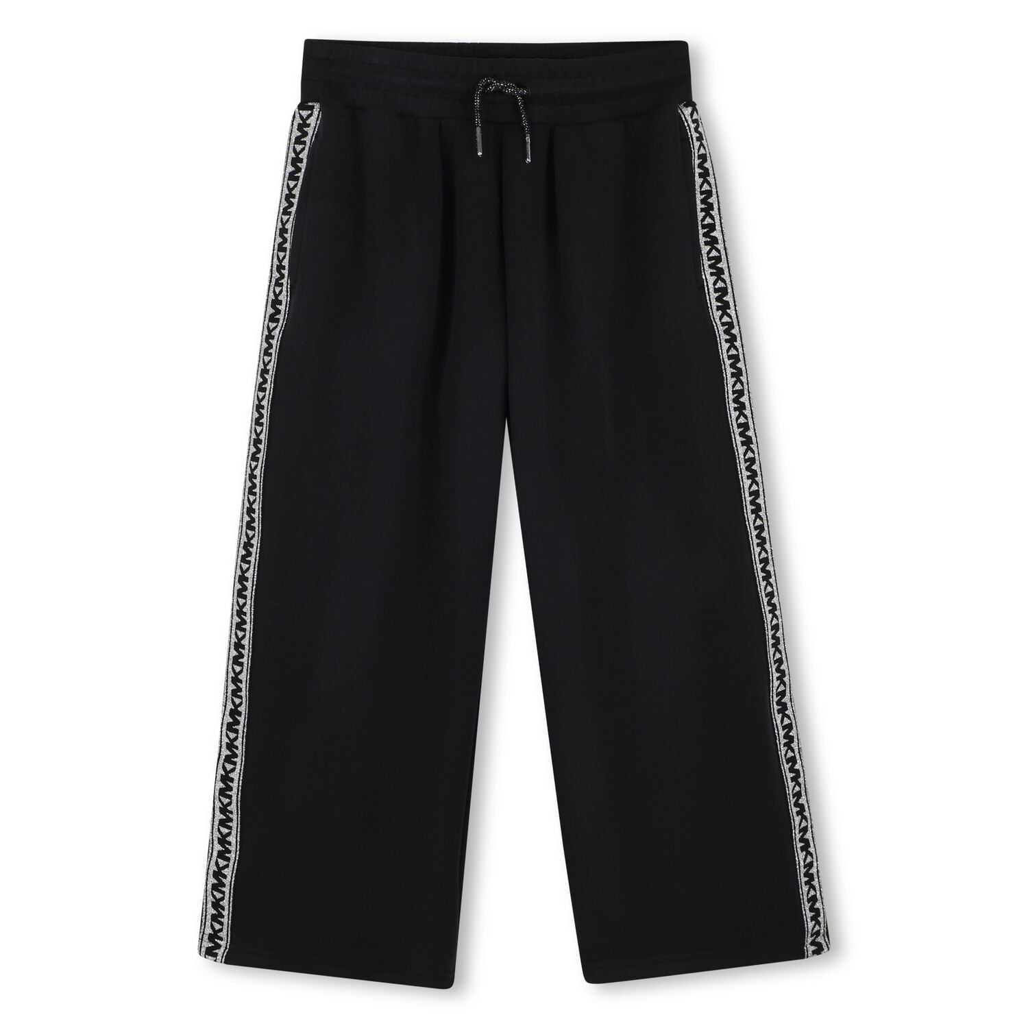 Girls Black Logo Trousers, 1, hi-res