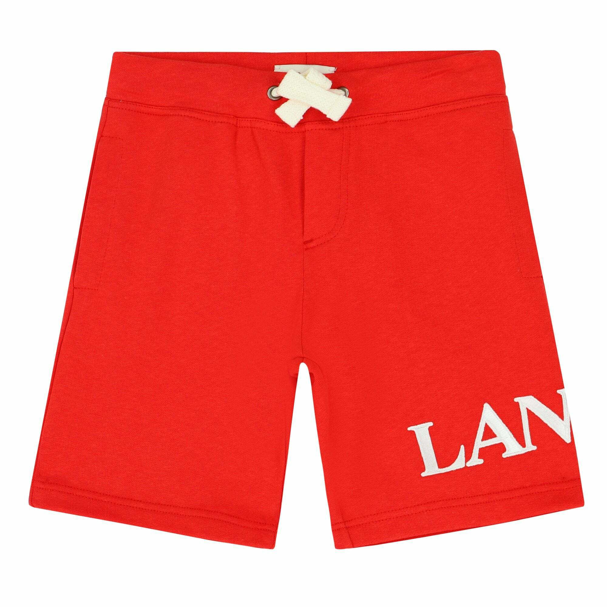 Lanvin Enfant logo-embossed cotton shorts - Orange