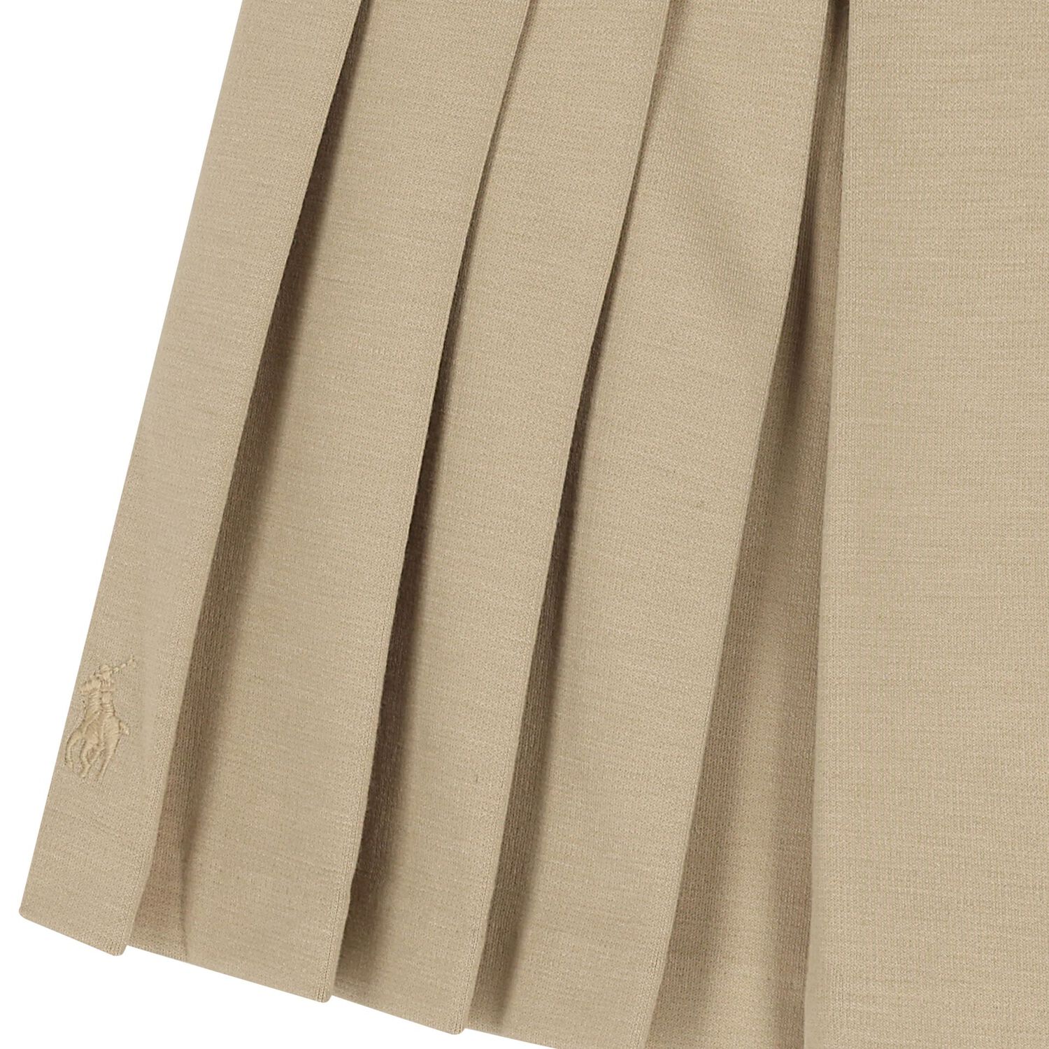 Girls Beige Logo Pleated Skirt, 2, hi-res