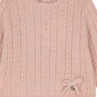 Younger Girls Pink & Beige Cable Knit Skirt Set, 1, hi-res