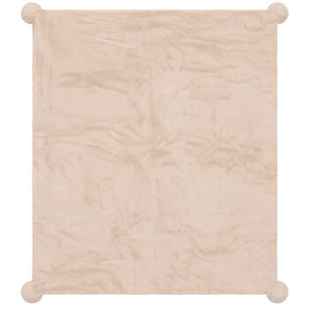 Beige & Ivory Pom Pom Baby Blanket