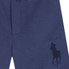 Boys Navy Blue Logo Shorts, 1, hi-res