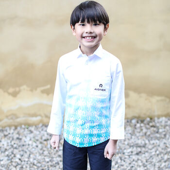 Boys White Logo Shirt