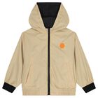 توب اولاد هودى بسحاب قابل للعكس باللون البيج والاسود, 1, hi-res