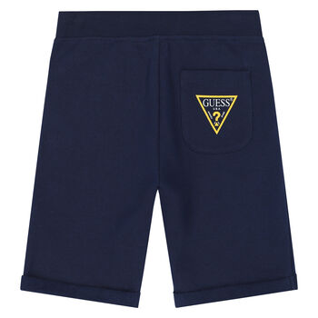 Boys Navy Logo Shorts