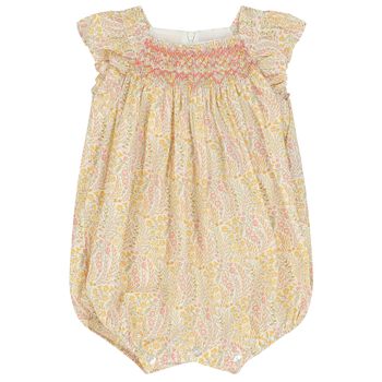 Baby Girls Yellow & Pink Liberty Romper