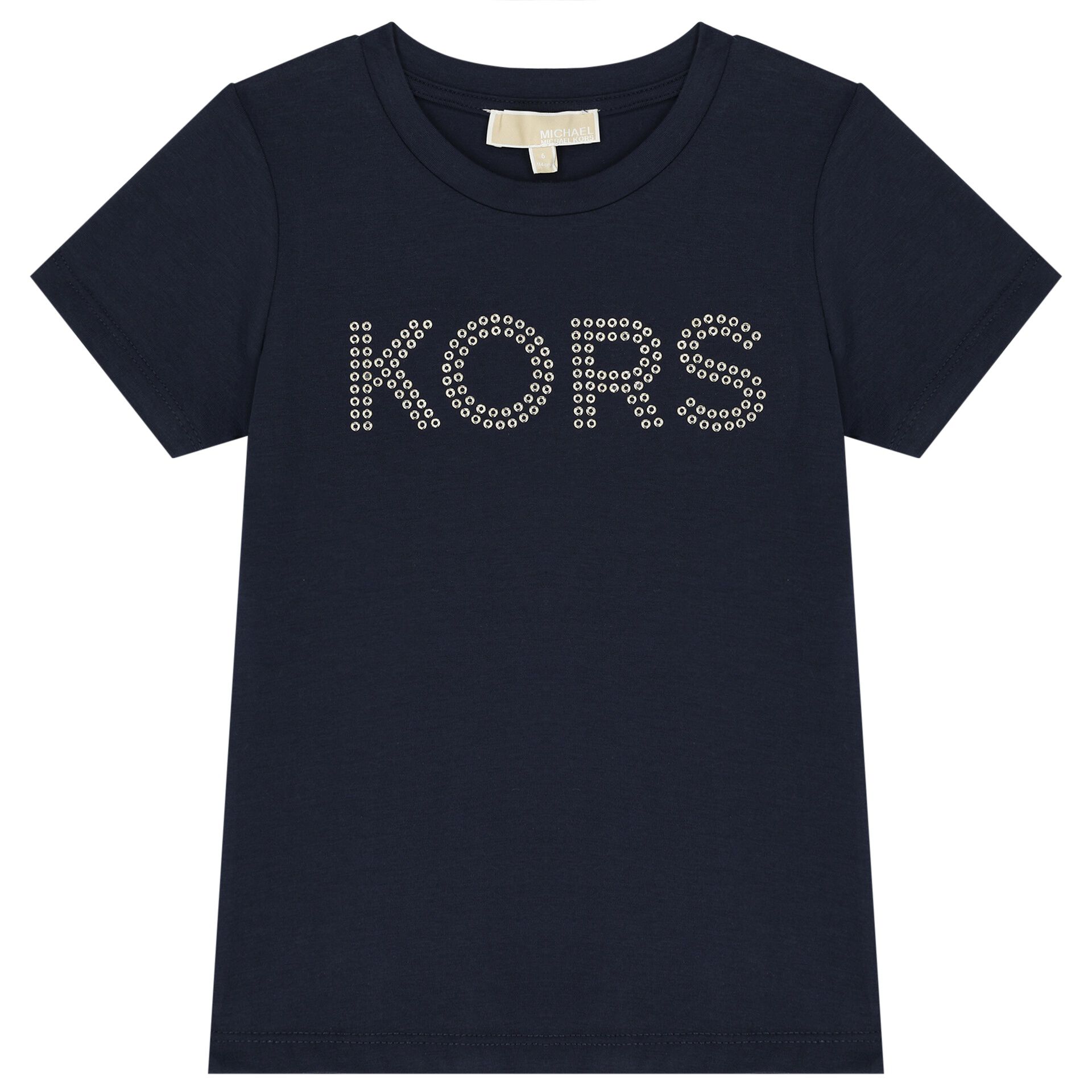 MICHAEL KORS Girls Navy Blue Logo T Shirt Junior Couture