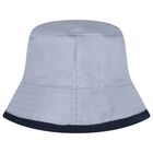 Baby Boys Blue & Navy Blue Logo Reversible Hat, 1, hi-res