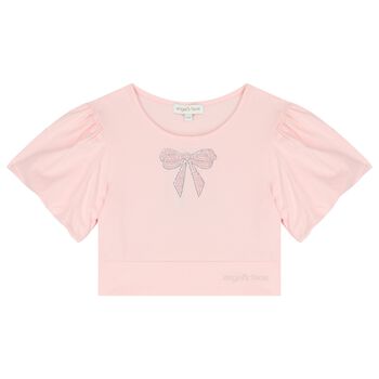 Girls Pink Embellished T-Shirt