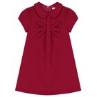 Girls Burgundy Bow Dress, 2, hi-res