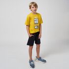 Boys Yellow & Navy Blue Shorts Set, 1, hi-res