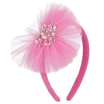 Girls Pink Tulle Headband