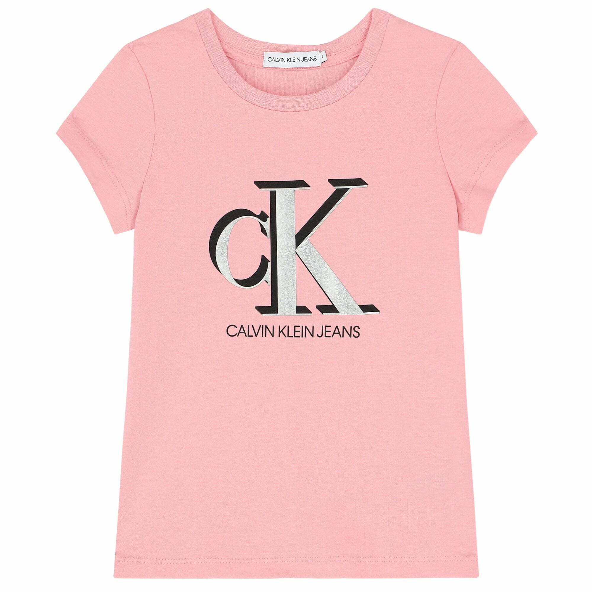 Calvin Klein Girls Pink Logo T Shirt Junior Couture USA