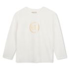 Girls Ivory Logo Long Sleeve Top, 2, hi-res