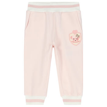 Younger Girls Pink Logo Jogger