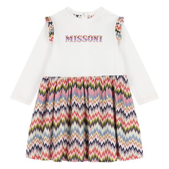 Younger Girls Multi-Coloured Zigzag Dress