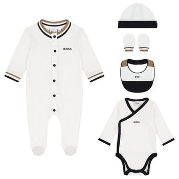 Baby Boys White Logo 5 Piece Gift Set